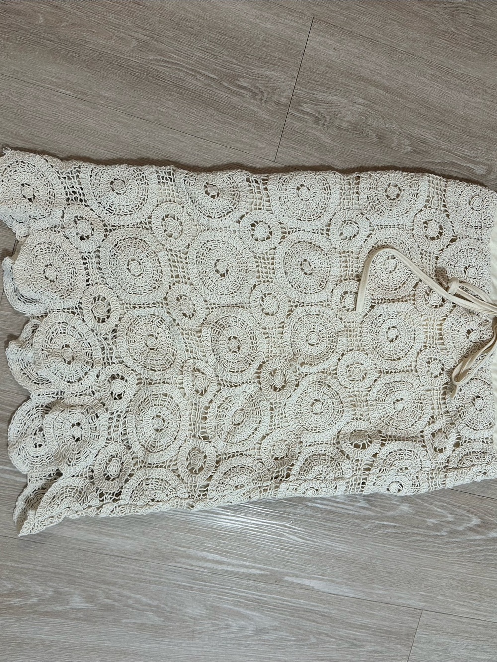 Neutral Crochet Midi Skirt - Cream